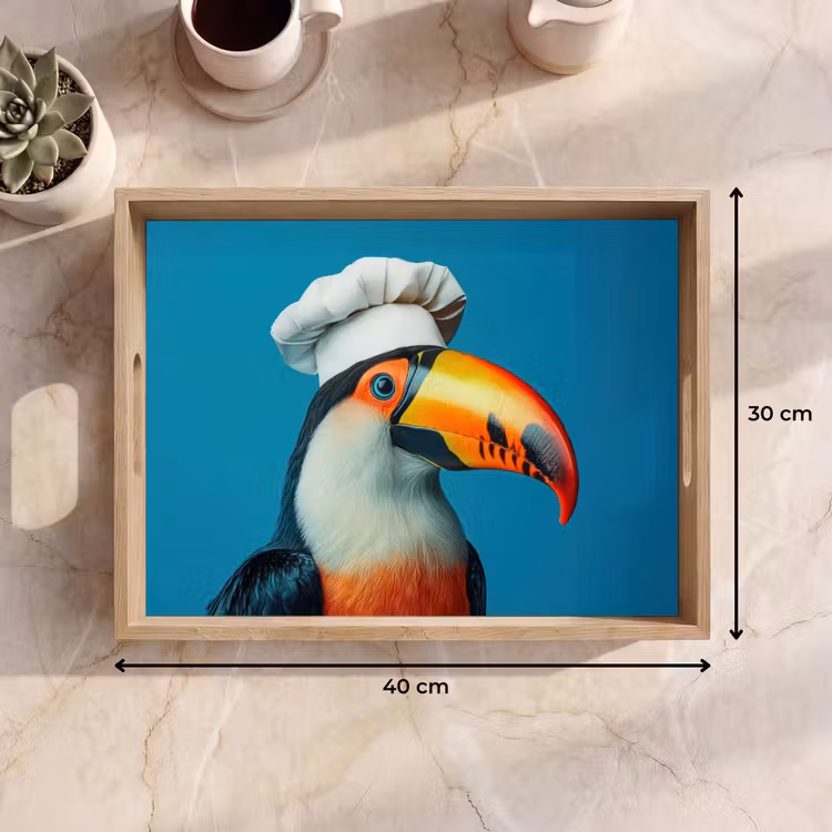 Bandeja - Tucán - Loro - Pájaro - Gorro de cocinero — 7