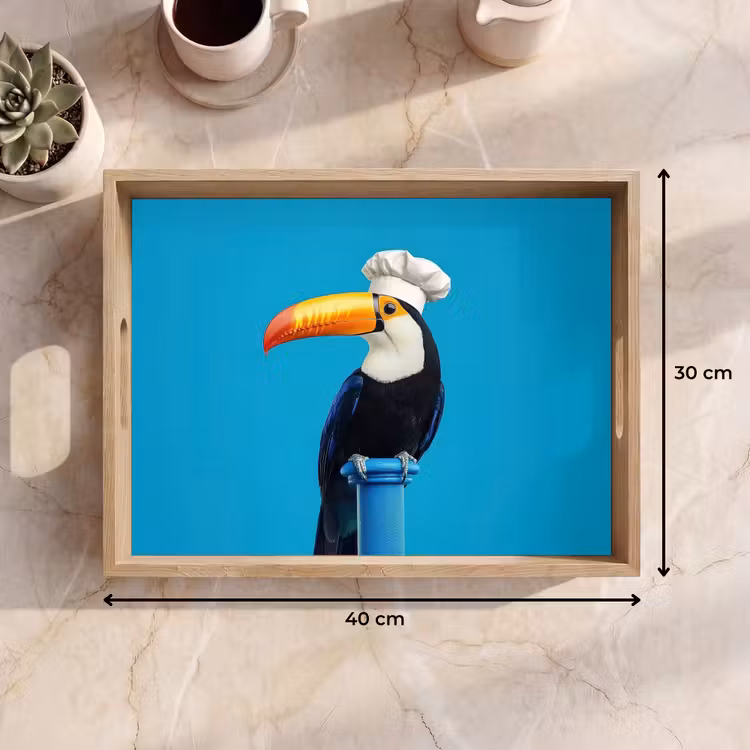 Bandeja - Tucán - Pedestal - Pájaro - Gorro de cocinero — 7