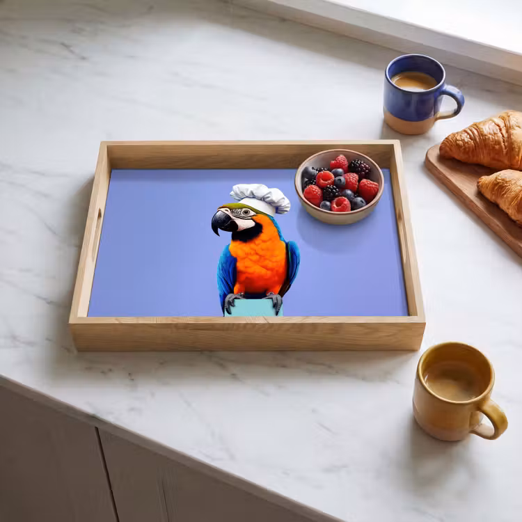 Bandeja - Loro - Gorro de cocinero - Pájaro - Diversión — 3