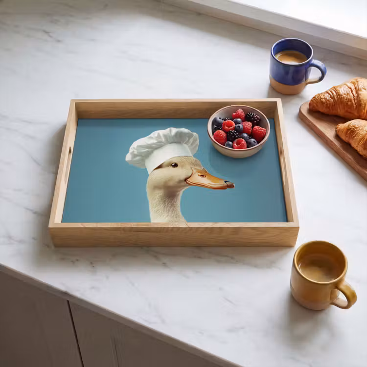 Bandeja - Pato - Gorro de cocinero - Lindo - Pájaro — 3