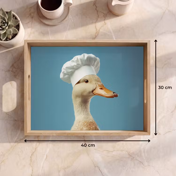 Bandeja - Pato - Gorro de cocinero - Lindo - Pájaro — 7