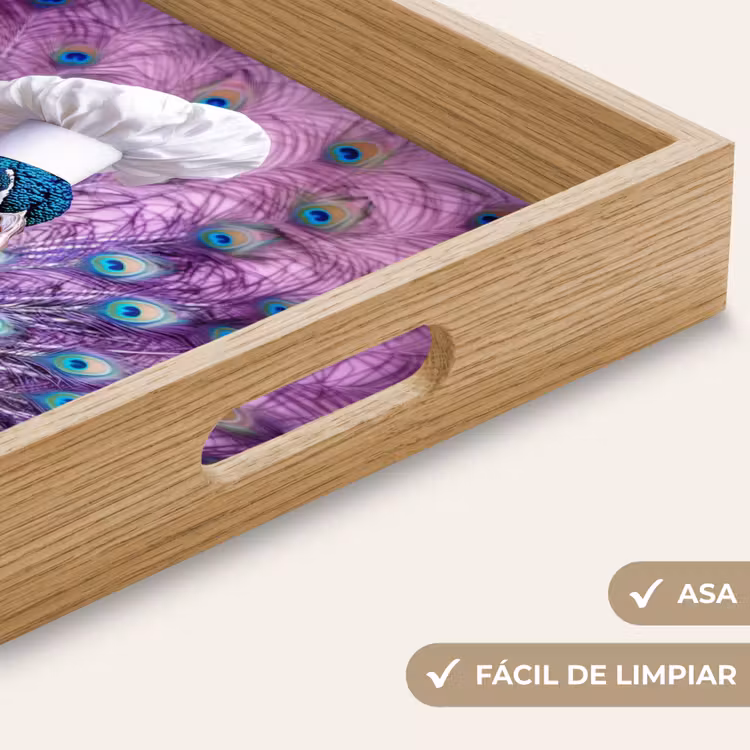 Bandeja - Pavo real - Gorro de cocinero - Cool - Morado — 8