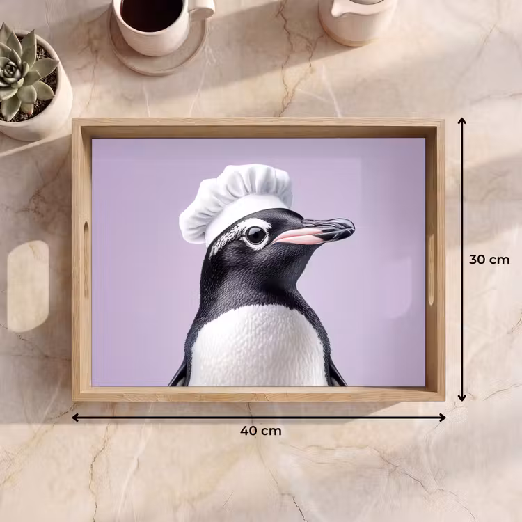 Bandeja - Penguin - Gorro de cocinero - Dulce - Morado — 7