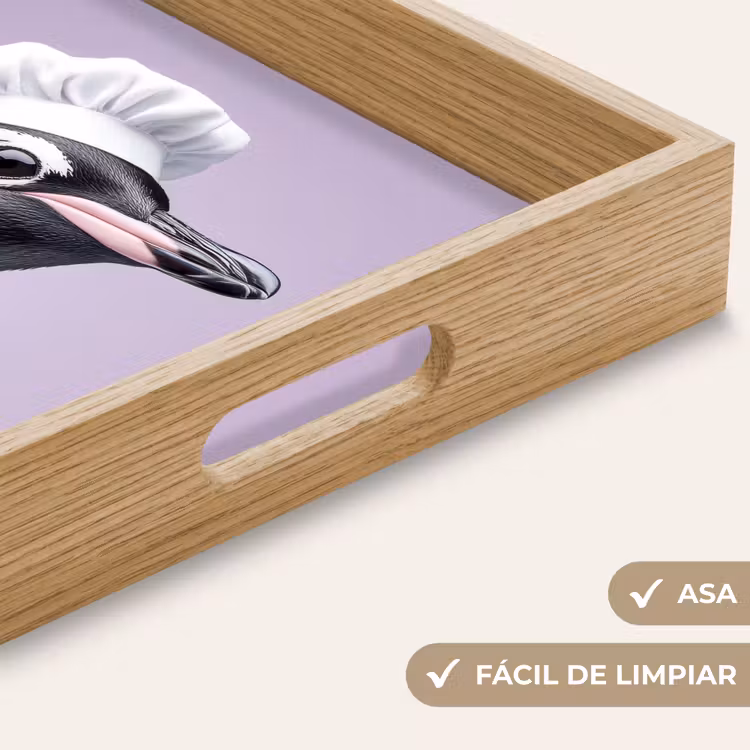 Bandeja - Penguin - Gorro de cocinero - Dulce - Morado — 8
