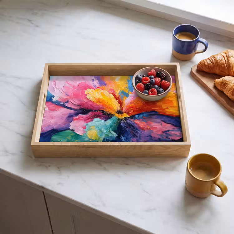 Bandeja - Explosión floral - Multicolor - En movimiento — 3