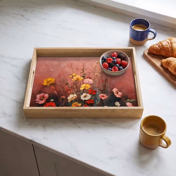 Bandeja - Ramo de flores - Detalles finos - Rosa — 3