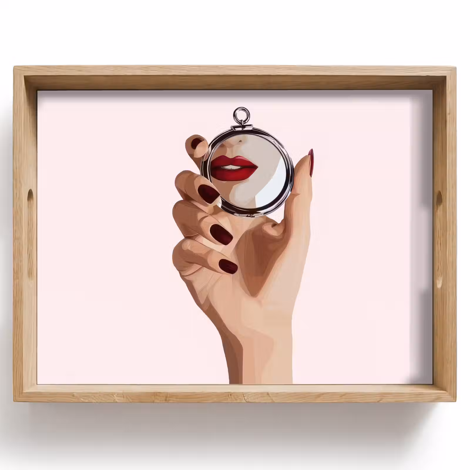 Bandeja - Espejo - Labios rojos — 1