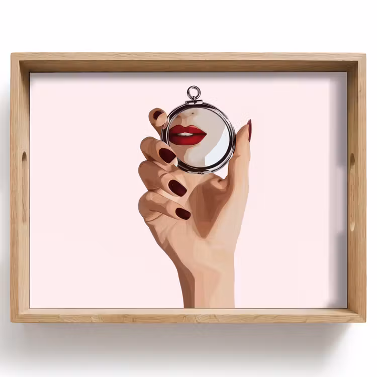 Bandeja - Espejo - Labios rojos — 1