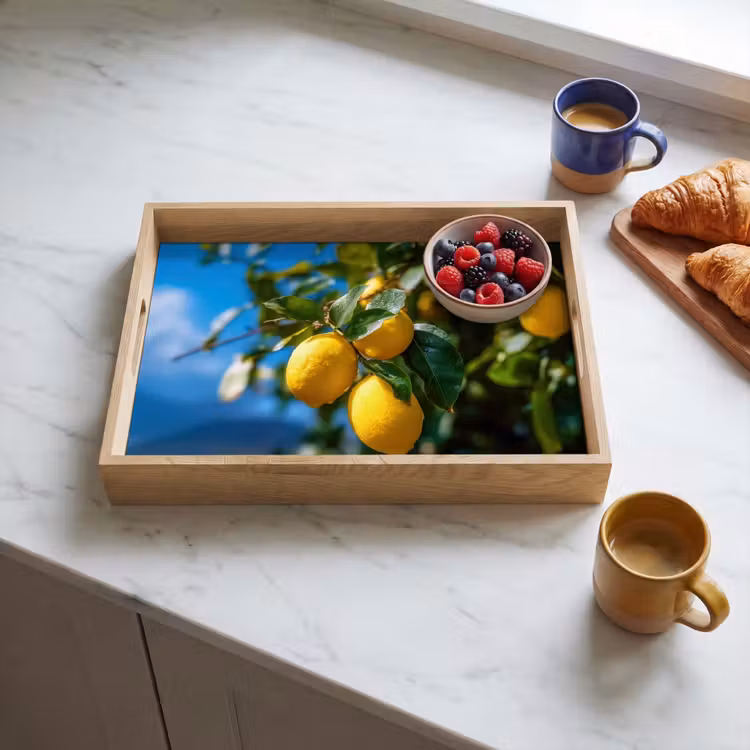 Bandeja - Limones - Hojas - Cielo azul — 3