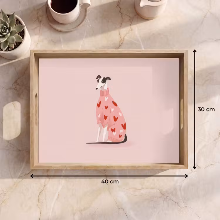 Bandeja - Perro - Corazones - Rosa — 7