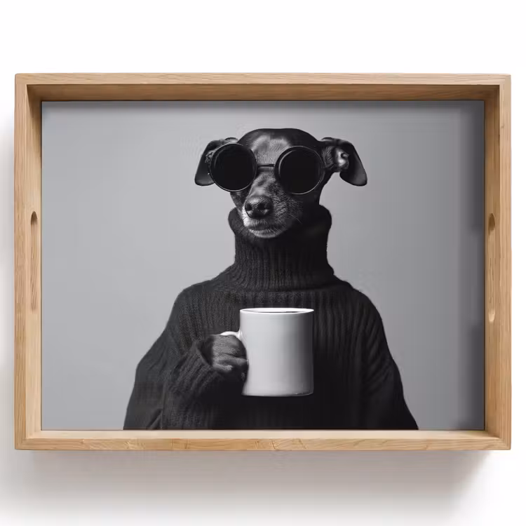 Bandeja - Cuello alto - Perro - Gafas - Taza — 1