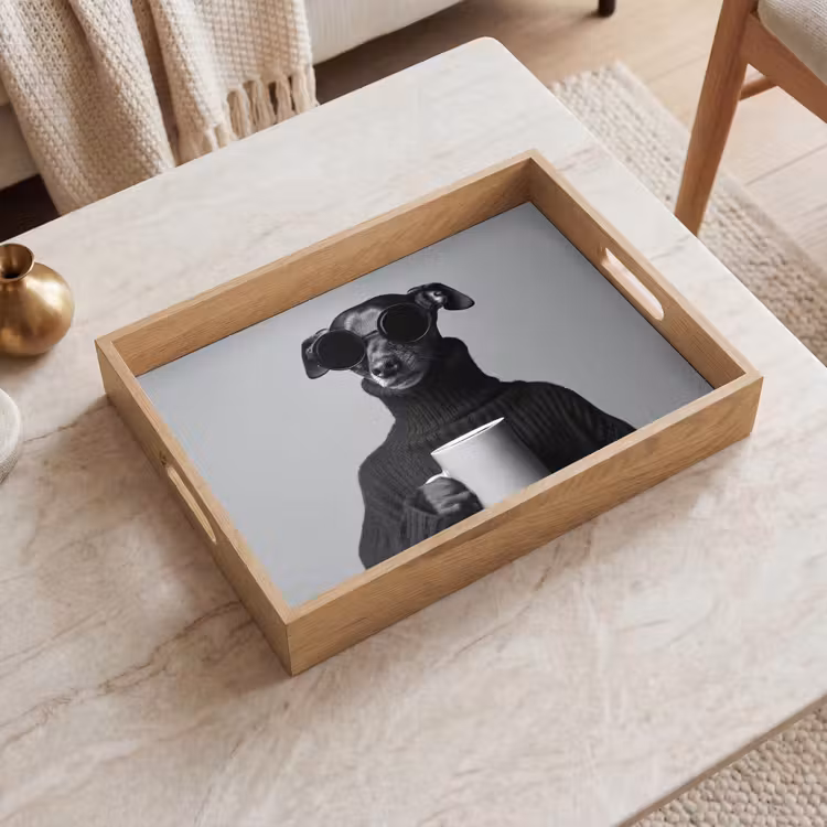 Bandeja - Cuello alto - Perro - Gafas - Taza — 2