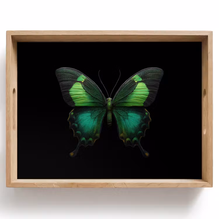 Bandeja - Mariposa - Verde - Llamativo — 1