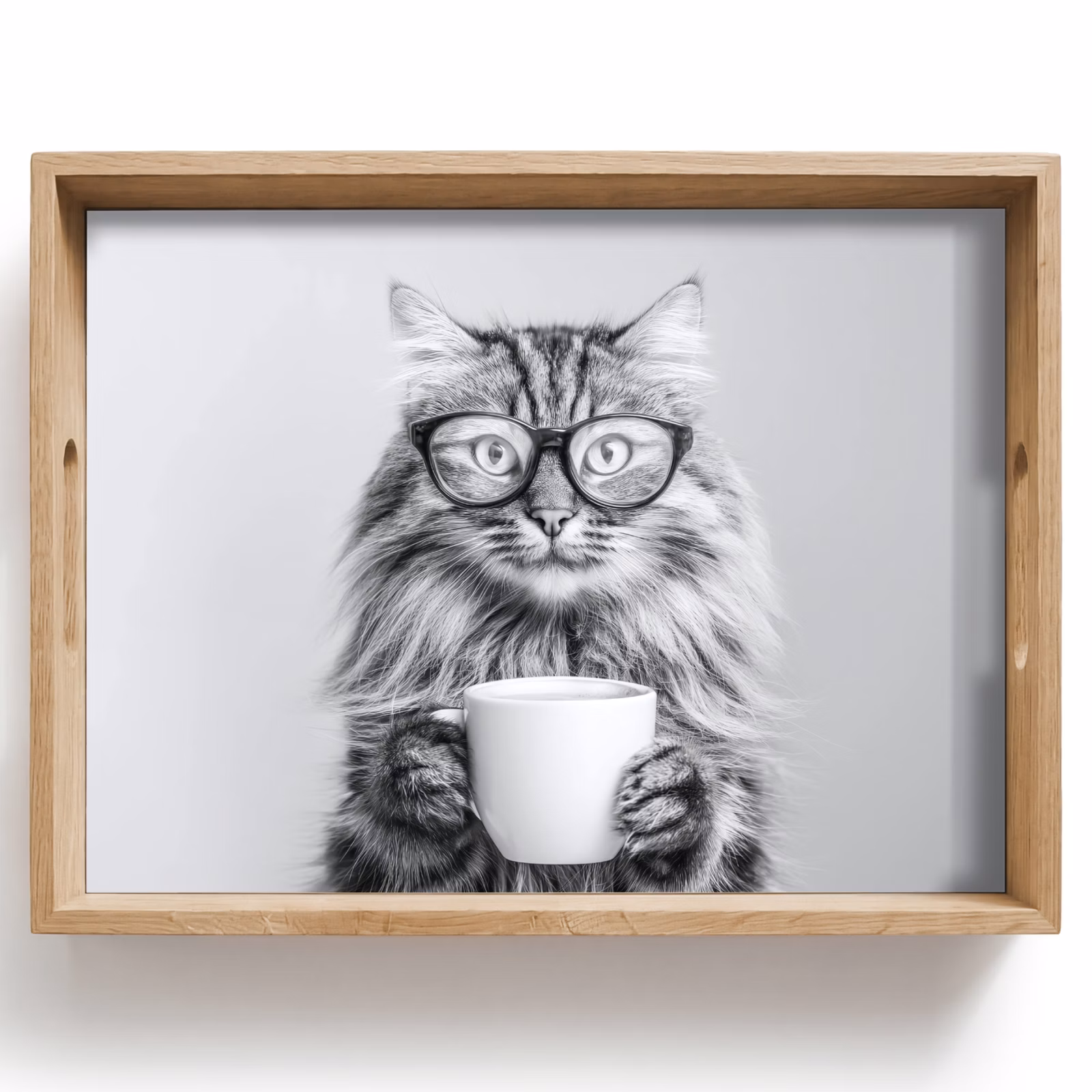 Bandeja - Gato - Gafas - Taza - Fluffy — 1