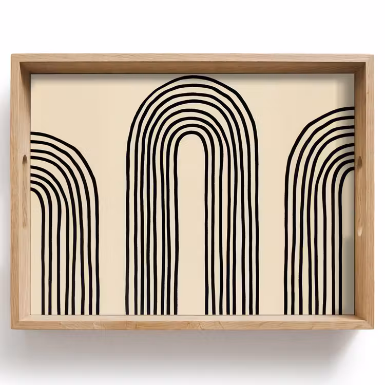 Bandeja - Formas de arco - Negro - Elegante — 1