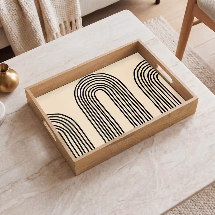 Bandeja - Formas de arco - Negro - Elegante — 2