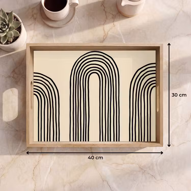 Bandeja - Formas de arco - Negro - Elegante — 7