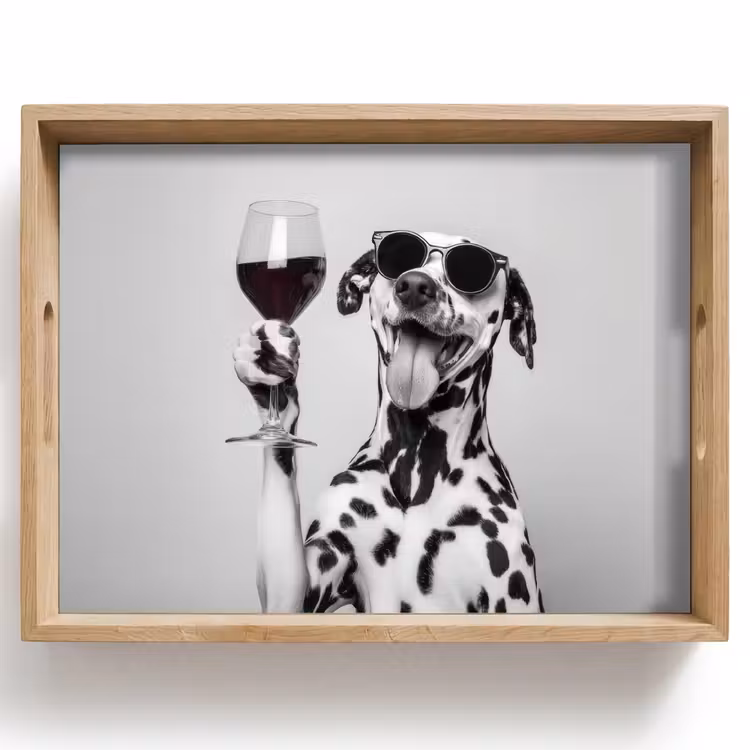 Bandeja - Gafas de sol - Dálmata - Copa de vino - Lengua — 1