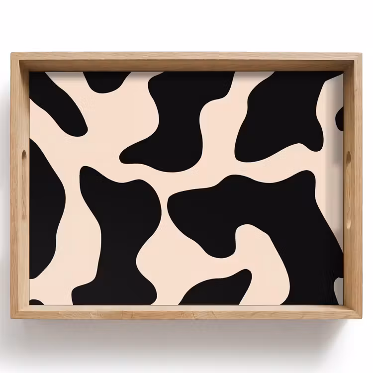Bandeja - Motivo de lunares - Vaca - Beige — 1
