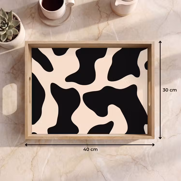 Bandeja - Motivo de lunares - Vaca - Beige — 7