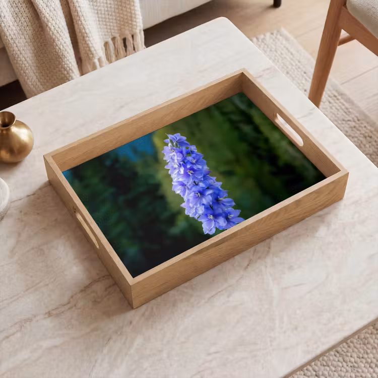 Bandeja - Flores - Azul - Pino — 2