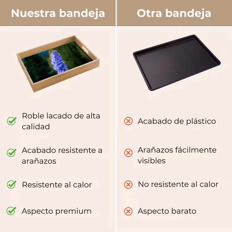 Bandeja - Flores - Azul - Pino — 9