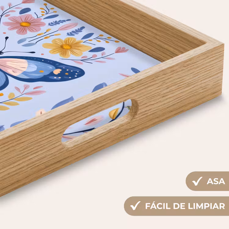 Bandeja - Mariposa - Azul claro - Ornamental - Flores — 8
