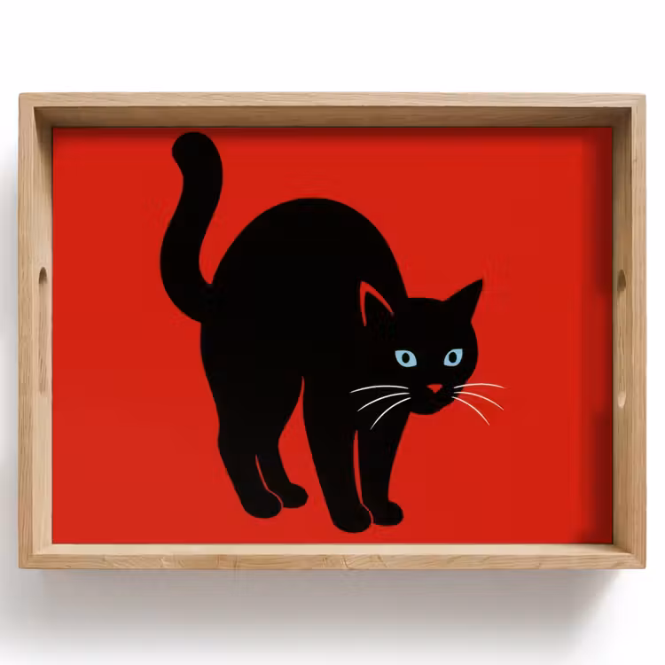 Bandeja - Gato - Negro - Cola — 1