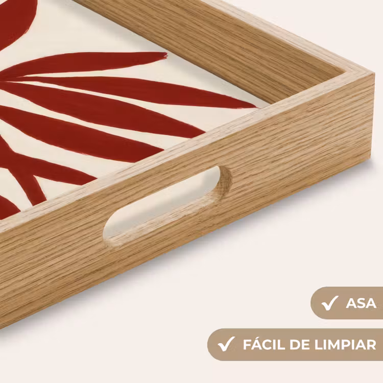 Bandeja - Rama - Hojas - Rojo — 8