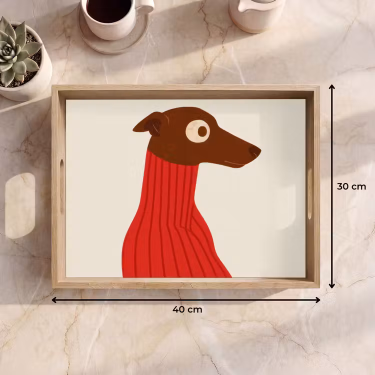 Bandeja - Silueta - Perro - Jersey - Rojo — 7
