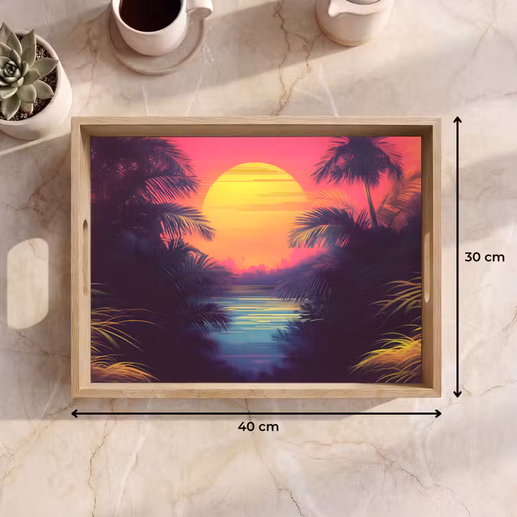 Bandeja - Sol - Amarillo - Palmeras - Tropical — 7