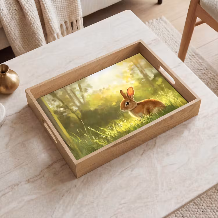 Bandeja - Conejo - Luz solar - Bosque — 2