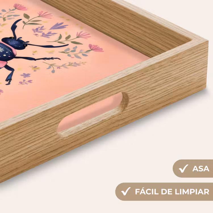 Bandeja - Escarabajo - Azul oscuro - Flores - Ornamental — 8