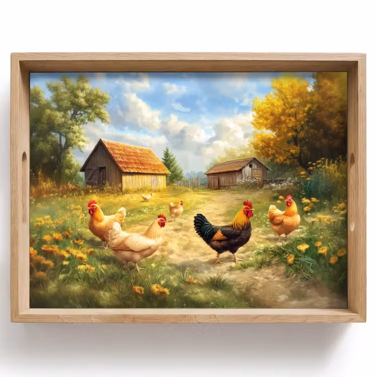 Bandeja - Gallinas - Tranquilidad rural - Naturaleza — 1