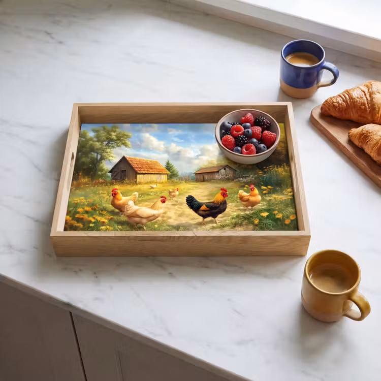 Bandeja - Gallinas - Tranquilidad rural - Naturaleza — 3