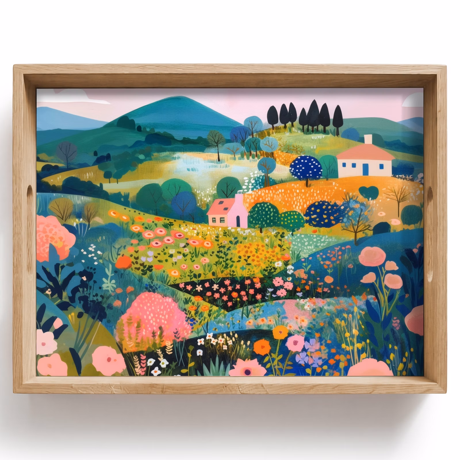 Bandeja - Paisaje montañoso - Imaginativo - Contrastes de color — 1