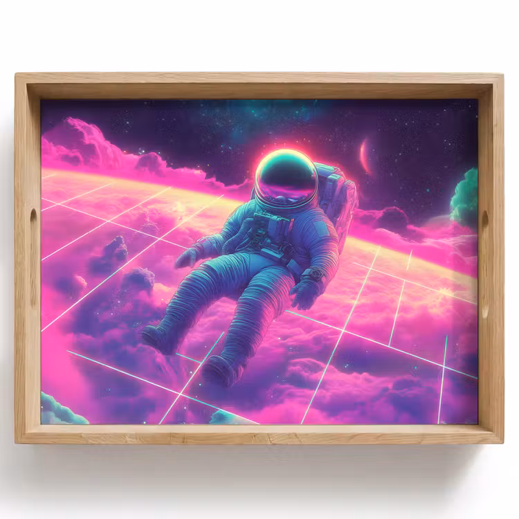 Bandeja - Astronauta - Neón - Rosa - Nubes — 1