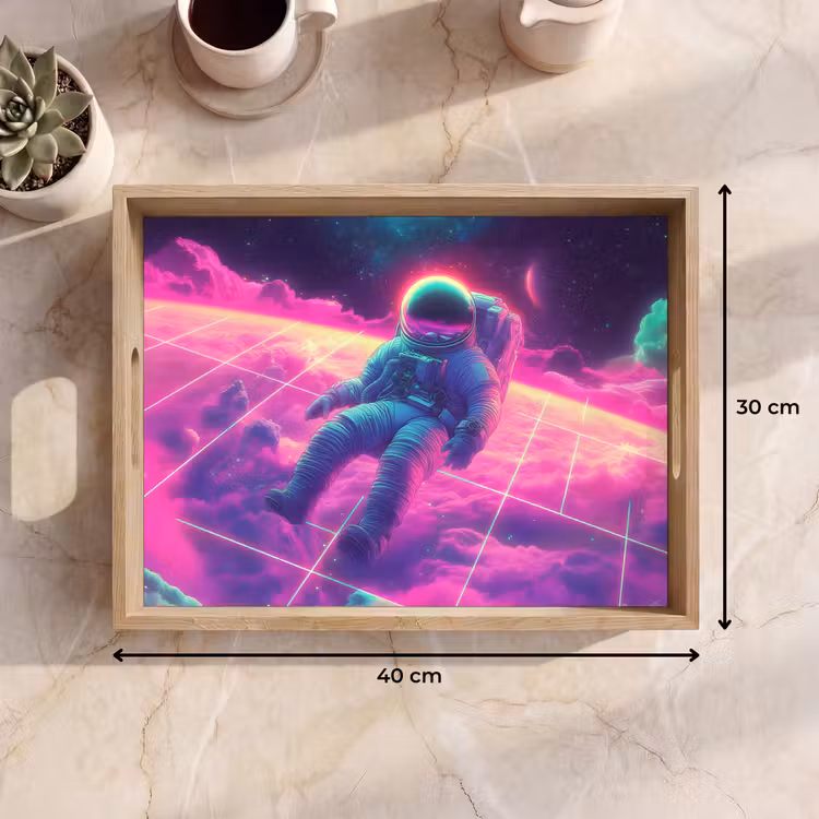 Bandeja - Astronauta - Neón - Rosa - Nubes — 7