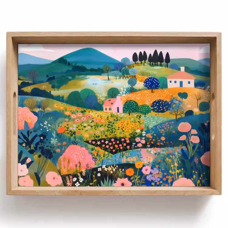 Bandeja - Paisaje montañoso - Imaginativo - Contrastes de color — 1