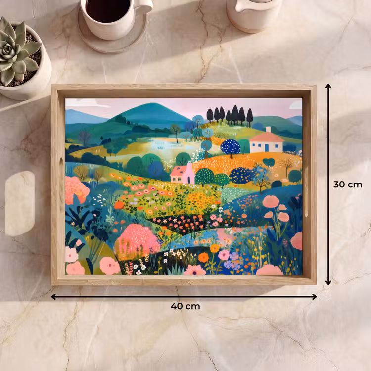 Bandeja - Paisaje montañoso - Imaginativo - Contrastes de color — 7