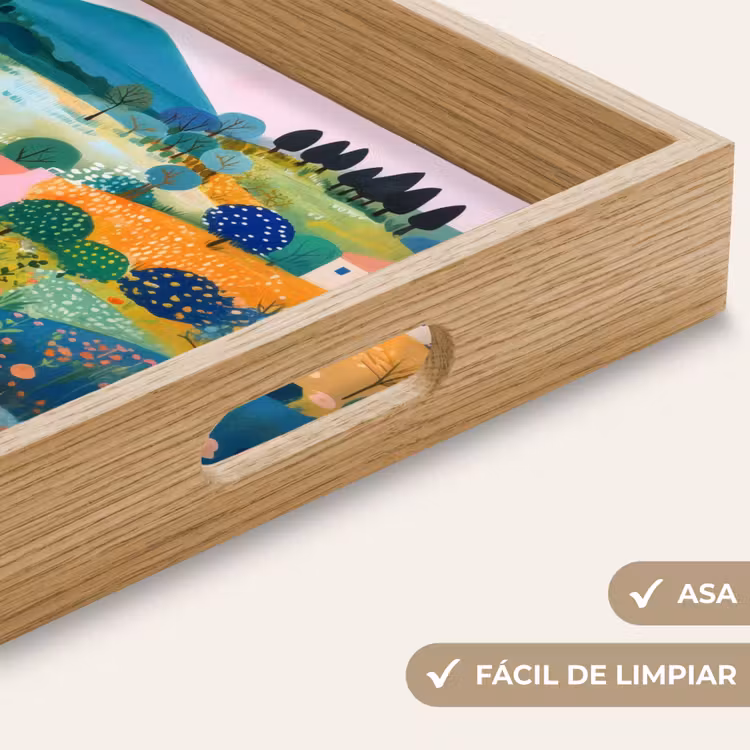 Bandeja - Paisaje montañoso - Imaginativo - Contrastes de color — 8