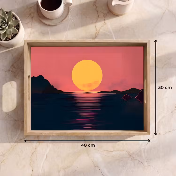 Bandeja - Sol - Amarillo - Montañas - Agua — 7