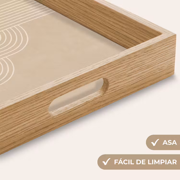 Bandeja - Líneas paralelas - Textura ligera - Beige — 8