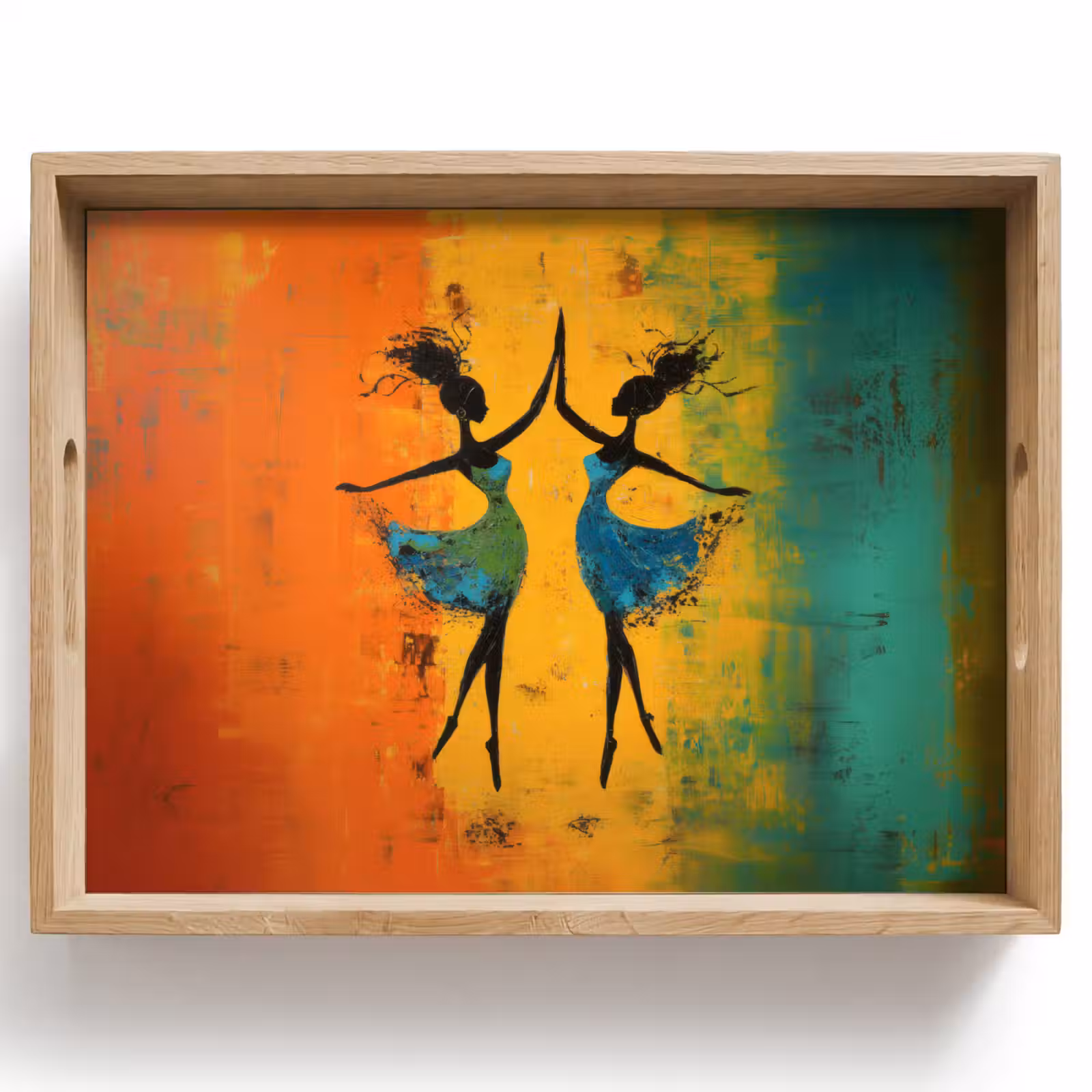 Bandeja - Bailar - Mujeres - Textura de pintura — 1