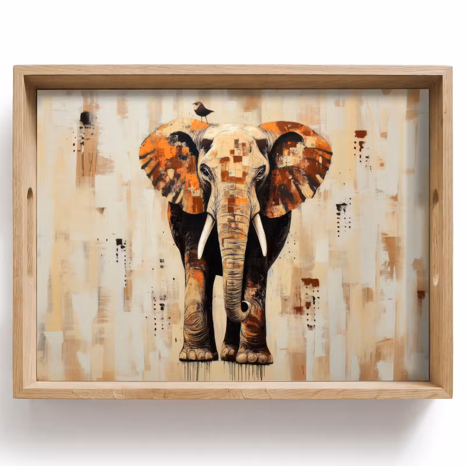 Bandeja - Elefante - Trompa - Mosaico - Abstracto — 1