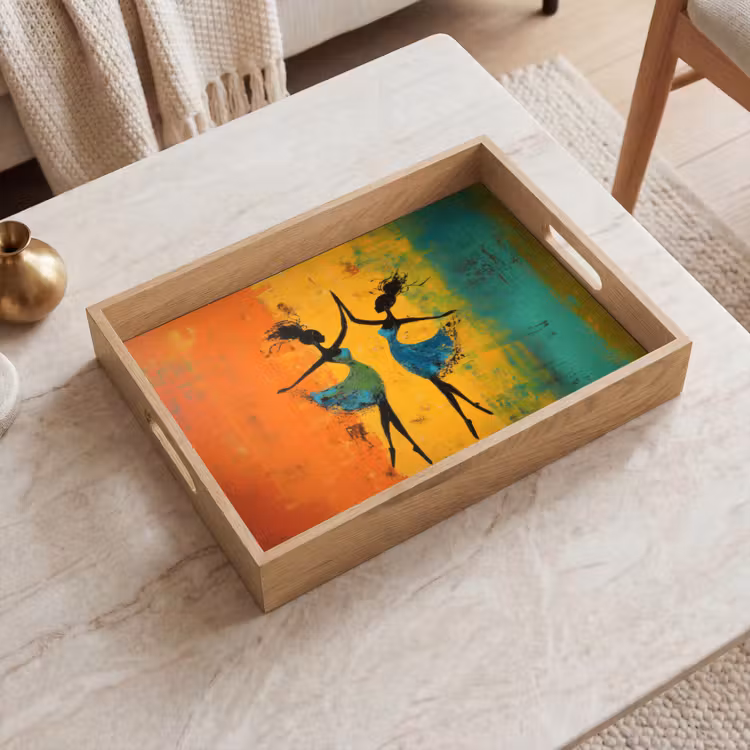 Bandeja - Bailar - Mujeres - Textura de pintura — 2