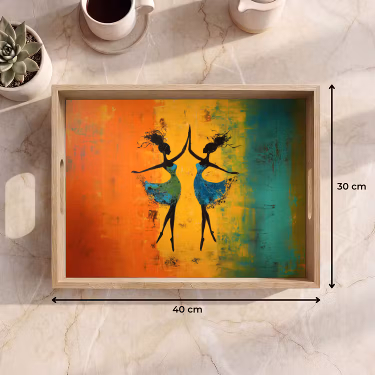 Bandeja - Bailar - Mujeres - Textura de pintura — 7