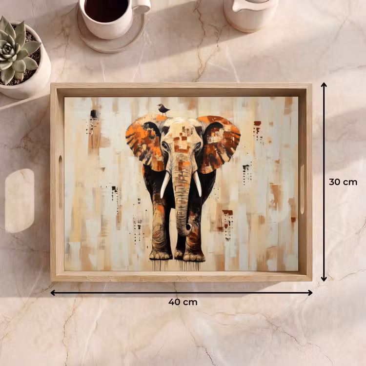 Bandeja - Elefante - Trompa - Mosaico - Abstracto — 7