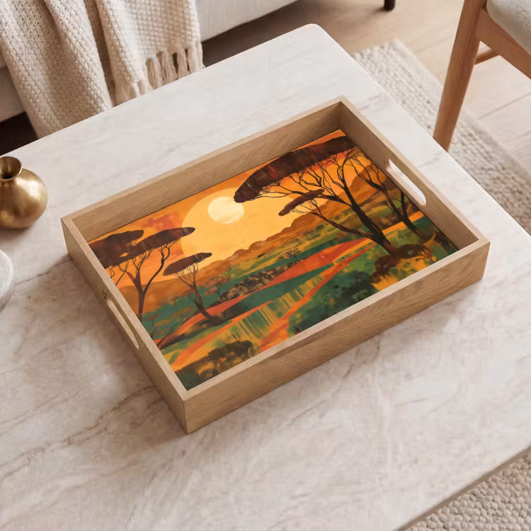 Bandeja - Paisaje - Africano - Sol — 2