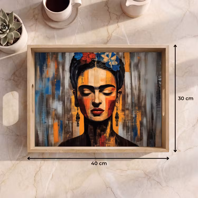 Bandeja - Retrato - Mujer - Flores — 7